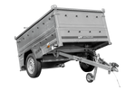 Charger l'image dans la galerie, Remorque légère 200x125 UNITRAILER GARDEN 201 KIPP avec côtés BIS et couverture en aluminium
