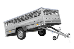Charger l'image dans la galerie, Remorque légère 264x150 UNITRAILER GARDEN 265 KIPP avec ridelles grillagées, châssis H-0 et bâche grise
