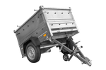 Charger l'image dans la galerie, Remorque un essieu 150x106 UNITRAILER GARDEN 150 KIPP avec côtés, ridelles supplementaires et capot en aluminium
