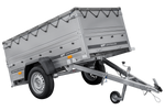 Charger l'image dans la galerie, Remorque neuve 200x106 avec bâche plate, rehausses de ridelles et roue jockey - Garden Trailer 200 KIPP

