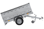 Charger l'image dans la galerie, Remorque neuve 200x106 avec bâche plate, rehausses de ridelles et roue jockey - Garden Trailer 200 KIPP
