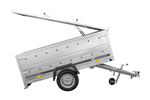 Charger l'image dans la galerie, Remorque un essieu 230x125 UNITRAILER GARDEN 230 KIPP avec côtés BIS et couverture en aluminium
