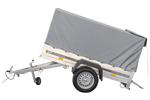 Charger l'image dans la galerie, Remorque automobile Garden Trailer 200 KIPP 200 x 106 cm avec bâche haute, arceau et roue jockey PTAC 500 kg
