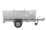 Charger l'image dans la galerie, Remorque un essieu 230x125 UNITRAILER GARDEN 230 KIPP avec côtés BIS et couverture en aluminium
