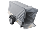Charger l'image dans la galerie, Remorque automobile Garden Trailer 200 KIPP 200 x 106 cm avec bâche haute, arceau et roue jockey PTAC 500 kg
