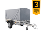 Charger l'image dans la galerie, Remorque automobile Garden Trailer 200 KIPP 200 x 106 cm avec bâche haute, arceau et roue jockey PTAC 500 kg
