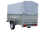 Charger l'image dans la galerie, Remorque haute avec rehausses de ridelles et bâche haute - 2,30 x 1,25 m - Garden Trailer 230 KIPP
