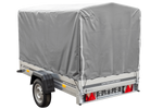 Charger l'image dans la galerie, Remorque routière avec bâche haute (110 cm), arceau (110 cm) et roue jockey 230x125 Garden Trailer 230 KIPP
