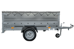 Charger l'image dans la galerie, Grande remorque 230x125 avec bâche plate grise, rehausses de ridelles et roue jockey - Garden Trailer 230 KIPP
