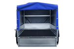 Charger l'image dans la galerie, Remorque routière avec bâche haute bleue, arceau H-800 et roue jockey 230x125 Garden Trailer 230 KIPP
