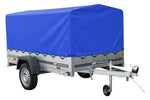 Charger l'image dans la galerie, Remorque routière avec bâche haute bleue, arceau H-800 et roue jockey 230x125 Garden Trailer 230 KIPP
